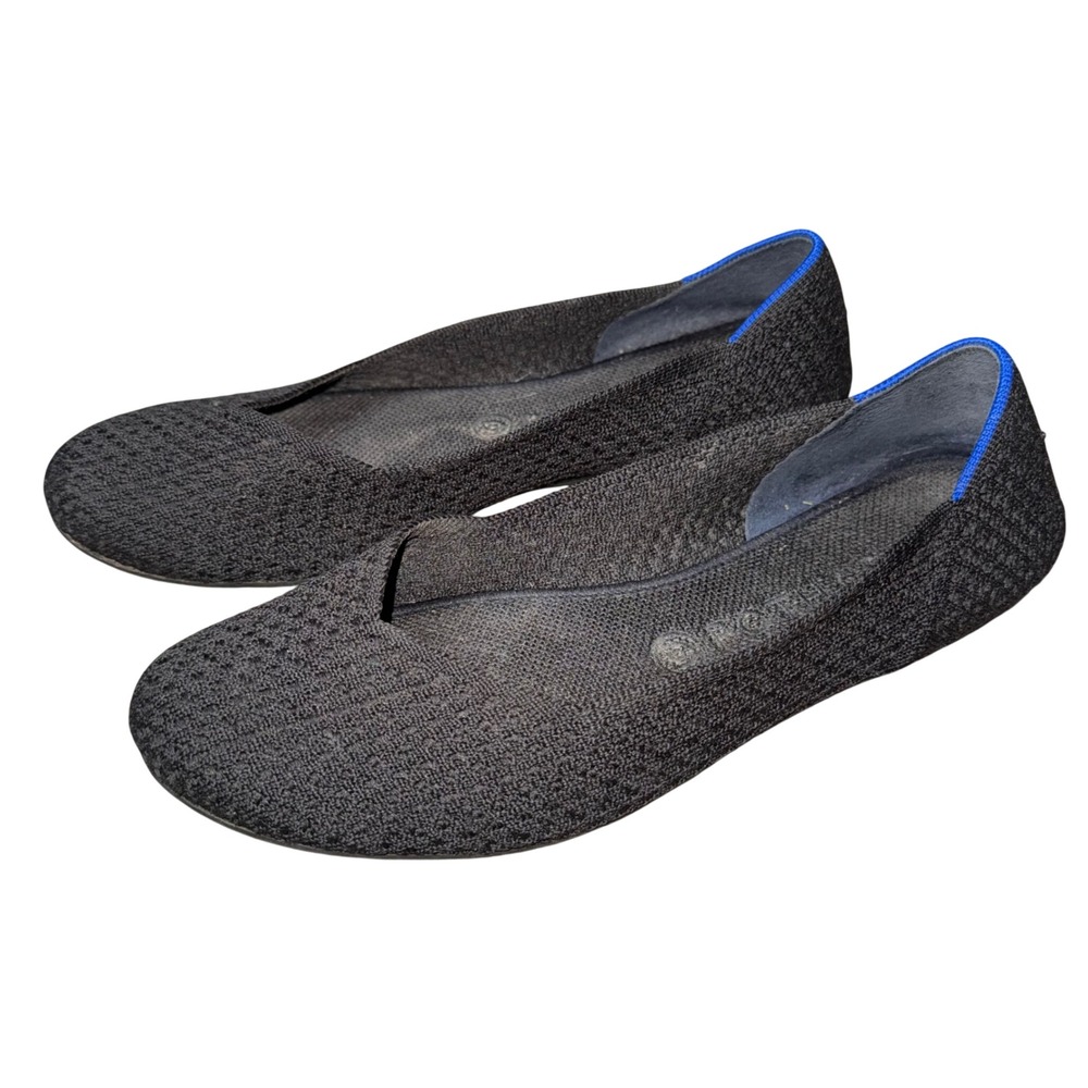 Rothy's‎ The Flat Women 10 Black Good Sustainable Knit Round Toe Ballet Shoes